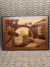 Pair of Vintage Italian Inlaid Wood Pictures picture