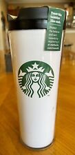 VTG NEW 2012 STARBUCKS Coffee Travel Tumbler Cup White Plastic 16 oz. HTF picture