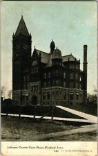 EARLY 1900'S. JEFFERSON COUNTY COURT HOUSE. FAIRFIELD, IOWA POSTCARD q11 picture