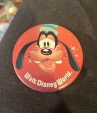 Vintage Walt Disney World Goofy Pinback Button. 3” picture