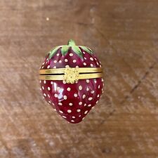 Beautiful Tiffany Limoges Print Main Strawberry Trinket Box ~ Hand Painted picture