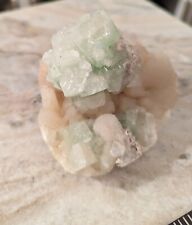 Large Green Apophyllite and Peach Stilbite Cluster picture