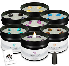 Healing Chakra Crystal Scented Candles Set with a Surprise Chakra Crystal Wand | picture
