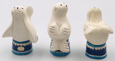 Three (3) Vintage Artesania Rinconada White Sea Lion Circus Figurines #22 AB & C picture