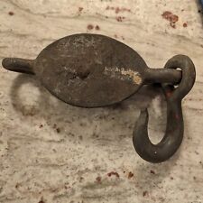 Barn Pulley Antique Cast Iron Forged Hay Farm Hand Black Smith Tool 11 1/2 picture