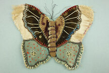 Antique Victorian Handmade HandStitch Butterfly Silk Velvet Metallic Embroidered picture