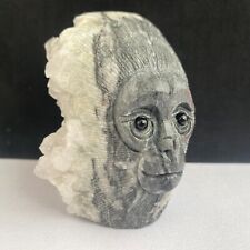 750g Natural quartz crystal cluster mineral specimen hand-carved The monkey gift picture