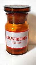 ANAESTHESINUM, Vintage Glass Apothecary Pharmacy Brown Jar, 100 ml, Cap picture