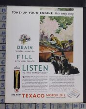 1931 TEXACO MOTOR OIL TERRIER FLAPPER DOG ENGINE CAR AUTO MOTOR VINTAGE AD DN24 picture