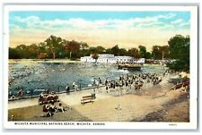 1927 Wichita Municipal Bathing Beach Exterior Building Wichita Kansas Postcard picture