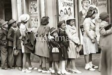Vintage 1940's Reprint Photo of African American Children Waiting In Line Movies picture