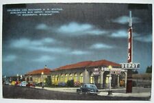 Cheyenne WY Railroad Depot & Bus Station Old Linen Wyoming Postcard picture