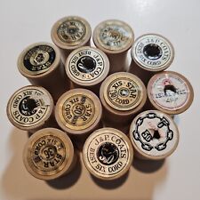 Lot of 12 Small Empty Wood Sewing Thread Spools, Crafts Hobby, Vintage picture