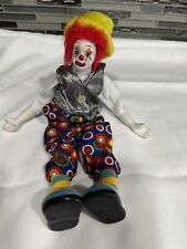 Vintage Poseable Clown Ganz Shelf Sitter Colorful Hand Painted Doll Figurine picture