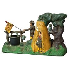 Vintage Boy Scout Camp Cast Iron Mechanical Coin Bank picture