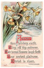 AWAKE THOU WINTERY EARTH.CHRIST IS RISEN.VTG 1913 EASTER POSTCARD*A33 picture