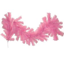 6FT Pink Christmas Brush Garland Pink Tinsel 72in Long X 16in Width Hanging Wire picture