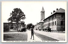 Fort Sheridan Illinois~Gymnasium & Barracks~Recruit on Sidewalk~1920s WWI Era picture