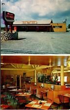 Vtg Clarence New York NY Wheelers Wish In Wheel Restaurant 1950s Postcard picture