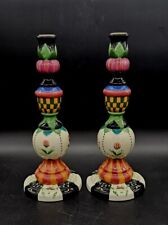 1998 HOUSE of HATTEN Peggy Fairfax Herrick Whimsical Candlestick Holders 12½