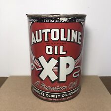 Vintage AUTOLINE XP Motor Oil quart can Robinson Oil Co - No Top RARE (f) picture