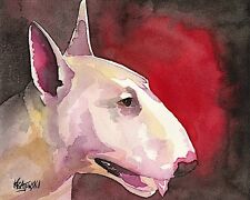 Bull Terrier Dog 11x14 signed art PRINT RJK painting   picture