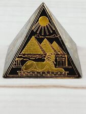Vintage Egyptian Metal Pyramid ~ Etched Brass Bronze Copper Ancient Egypt picture