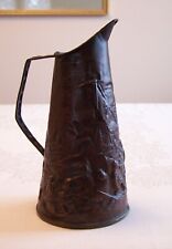 Antique Scottish Repoussé Copper Beer-Pitcher/Mug with Beer-Drinking & Dancing picture
