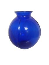 Vintage Cobalt Blue Art Deco Small Ribbed Vase picture