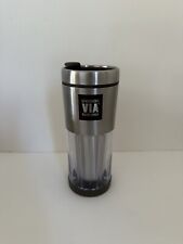 Starbucks 2009 Via Ready Brew Stainless Steel Travel Tumbler Cup 10 oz Mug  picture