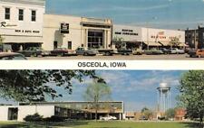OSCEOLA, IA Iowa MAIN STREET~Robinson's~Redfern~Western Auto COURTHOUSE Postcard picture