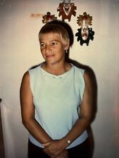 1Y Photograph Pretty Older Woman Short Blonde Hair Polaroid Wall Clowns 1960-70s picture