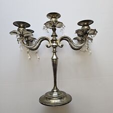 Studio Silversmiths Candelabra Five Lights With Crystal Prisms (Some Missing) picture