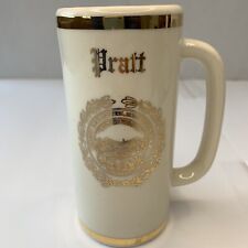 Vintage Pratt Institute Brooklyn, NY Irish Coffee Mug Cup Tall Thin USA picture