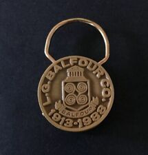Vintage Keychain L.G. BALFOUR CO. Key Ring Brass Fob 75th Anniversary 1913-1988 picture