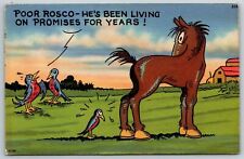 Comic Postcard Poor Rosco He's Been Living On Promises For Years  Tichnor Bros picture