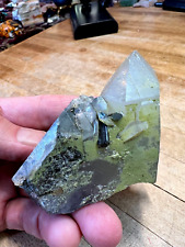 Rare Dream Shamanic DBL Terminated Phantom Cathedral Quartz Crystal W Epidote218 picture