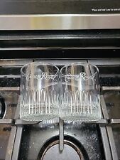 Set Of 2 Crown Royal Diamond Cut 8 oz Whiskey Glasses - Made in Italy picture