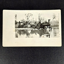 ANTIQUE PRE-WW1 REAL PHOTO POST CARD 1898 CASE STEAM TRACTOR POSTCARD - UNPOSTED picture