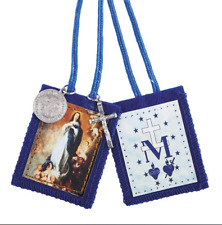 2  inch - Our Lady of Immaculate Conception - Blue Scapular -  NEW D1205 picture