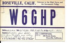 QSL 1946 Roseville CA   radio card picture