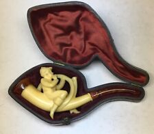 Antique Meerschaum Pipe w. Amber Bowl & Mouthpiece picture