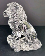 Lenox Solid Lead Crystal Large Seated Regal Lion Figurine Made Germany Vintage picture