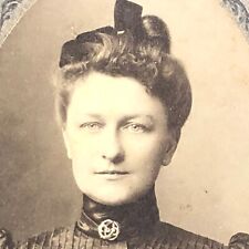Carbondale,PA Antique Victorian Photo Cabinet Card GORGEOUS Woman Rillie Eaton picture