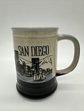 Vintage San Diego Coffee Mug Speckled Sailboats Skyline Large EUC picture