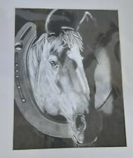   Horse Shoe by Tony Moore Art Pencil Print Western Poster 10 1/2