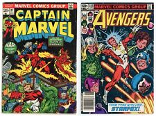 Captain Marvel #27 & Avengers #232 1st Eros STARFOX Harry Styles KEY 1973 1983 picture