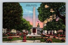Savannah GA-Georgia, Greene Monument, Antique Vintage Souvenir Postcard picture