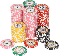 Premium Numbered Poker Chips for Card Board Game,For Texas Hold'Em, Blackjack,Ca picture