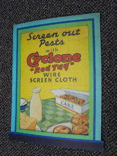 Circa 1940s Cyclone Wire Screen Cloth Sign, NOS picture